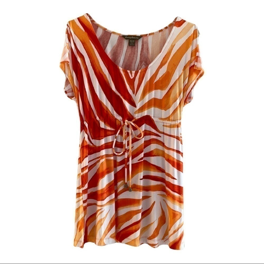 TOMMY Bahama swimsuit coverup. Gorgeous shades of orange and white print XS/TP
C